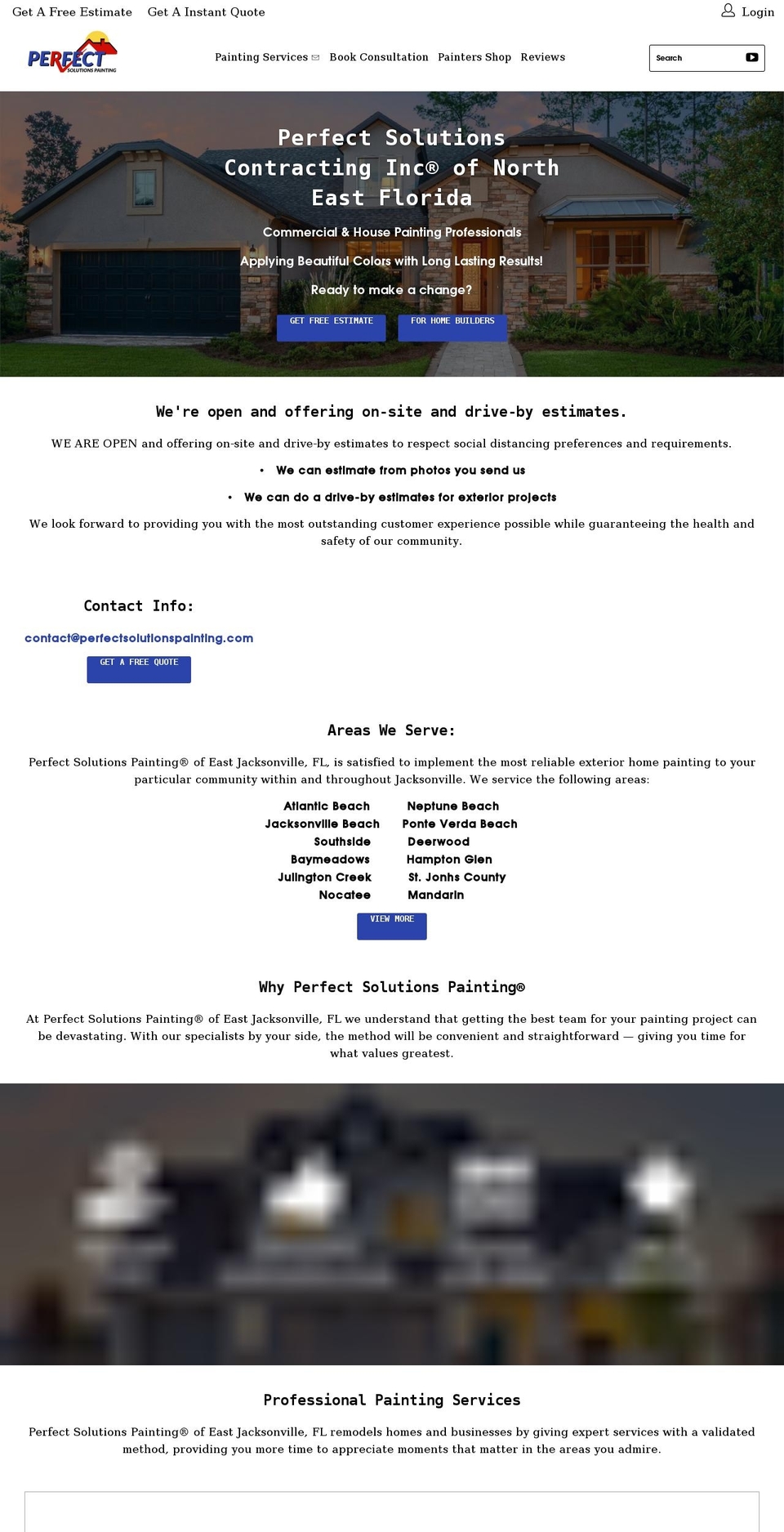 perfectsolutionspainting.com shopify website screenshot