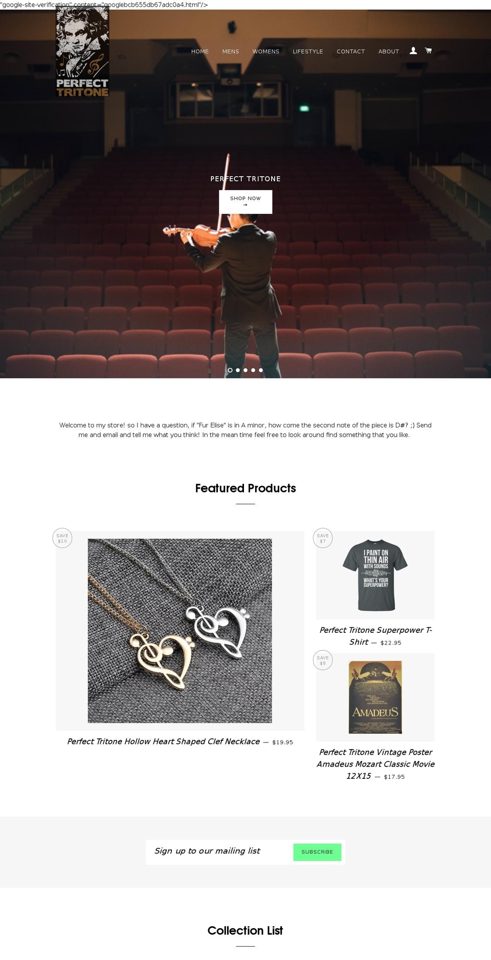 perfecttritone.com — Shopify storefront screenshot
