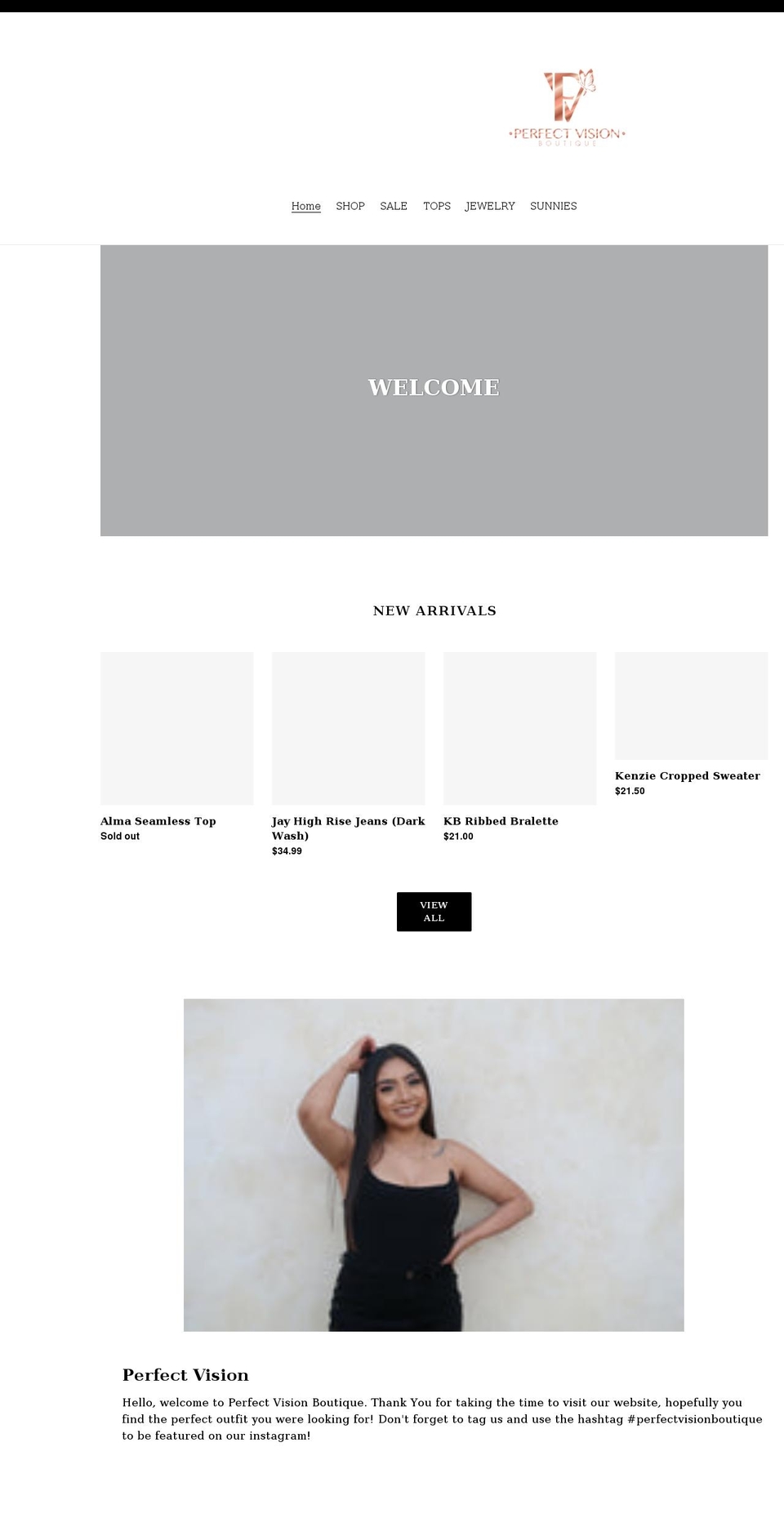 perfectvisionboutique.com shopify website screenshot