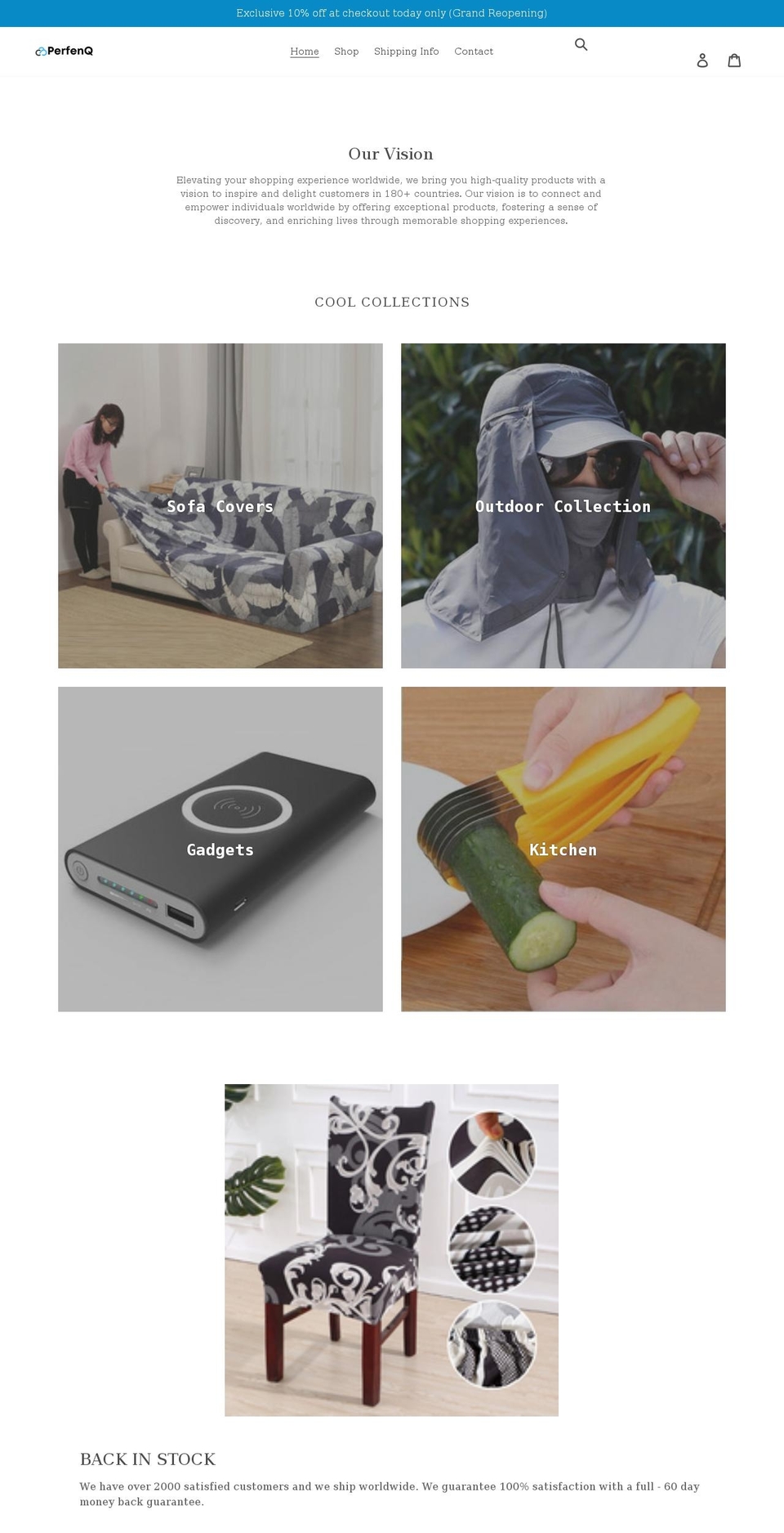 perfenq.com shopify website screenshot