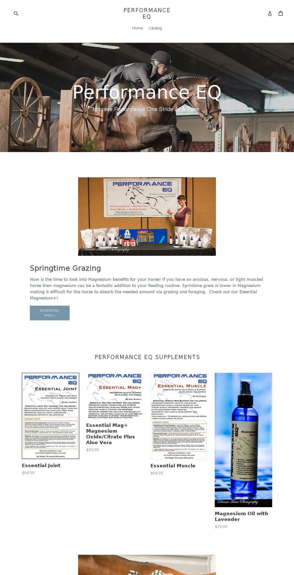 performance-eq-supplements.com — Shopify storefront screenshot