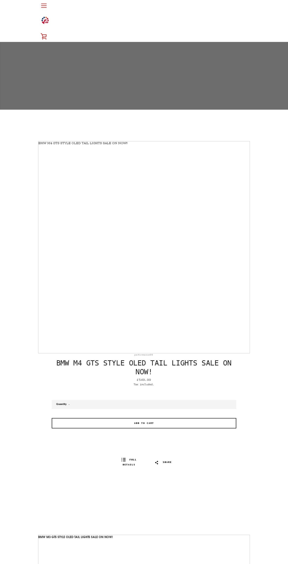performance99.co.uk shopify website screenshot