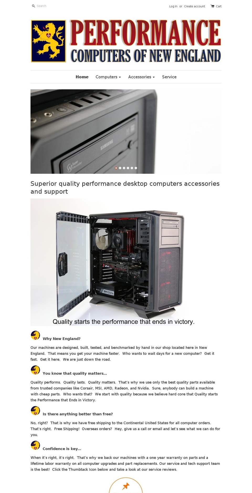 performancecomputershop.com shopify website screenshot