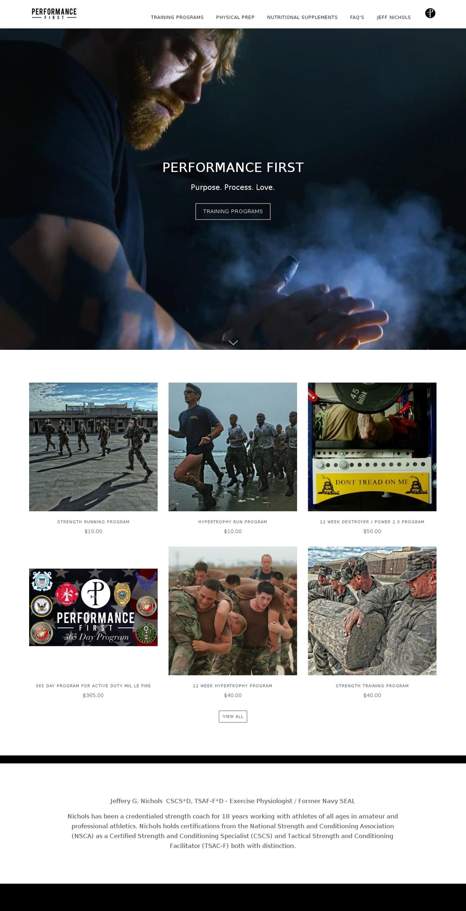 performancefirstus.com shopify website screenshot