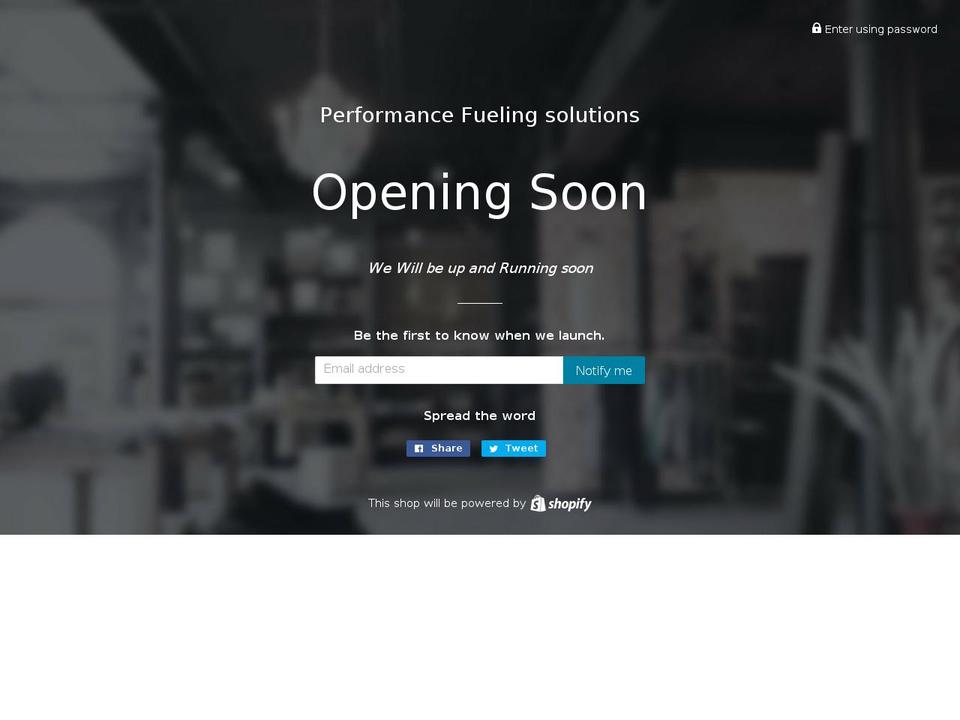 performancefuelingsolutions.com — Shopify storefront screenshot