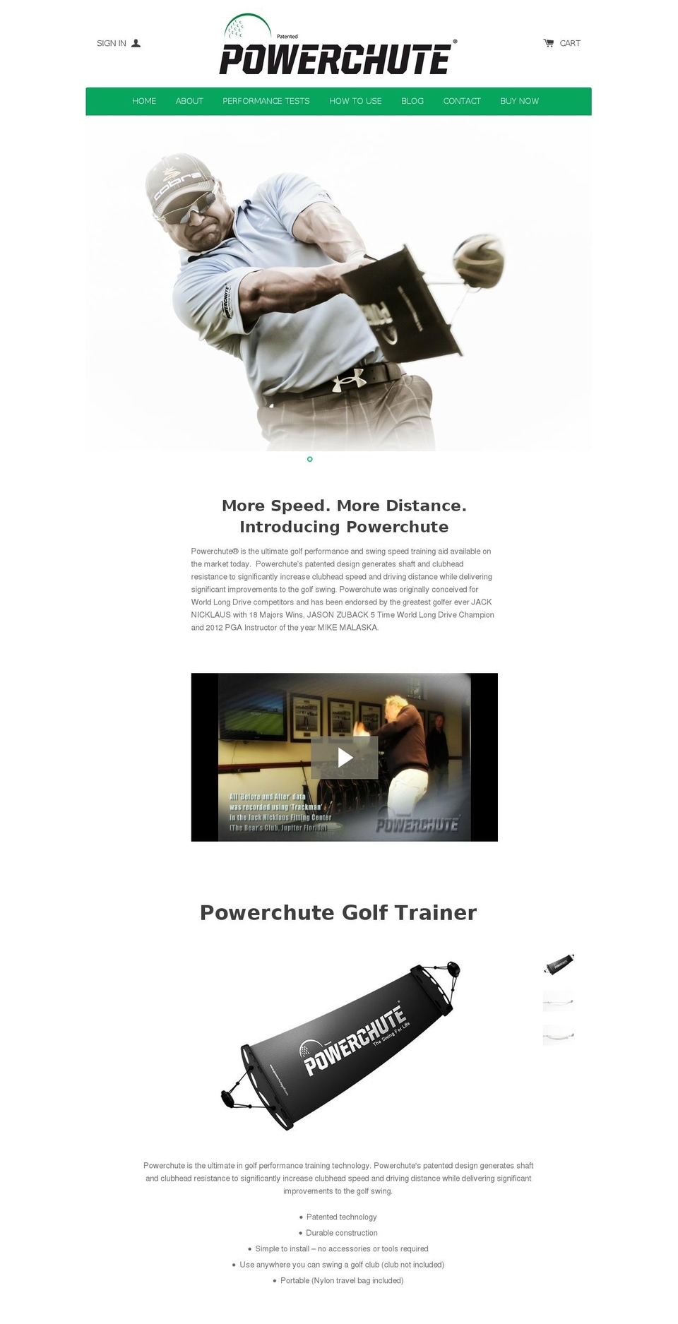 performancegolfgear.com shopify website screenshot