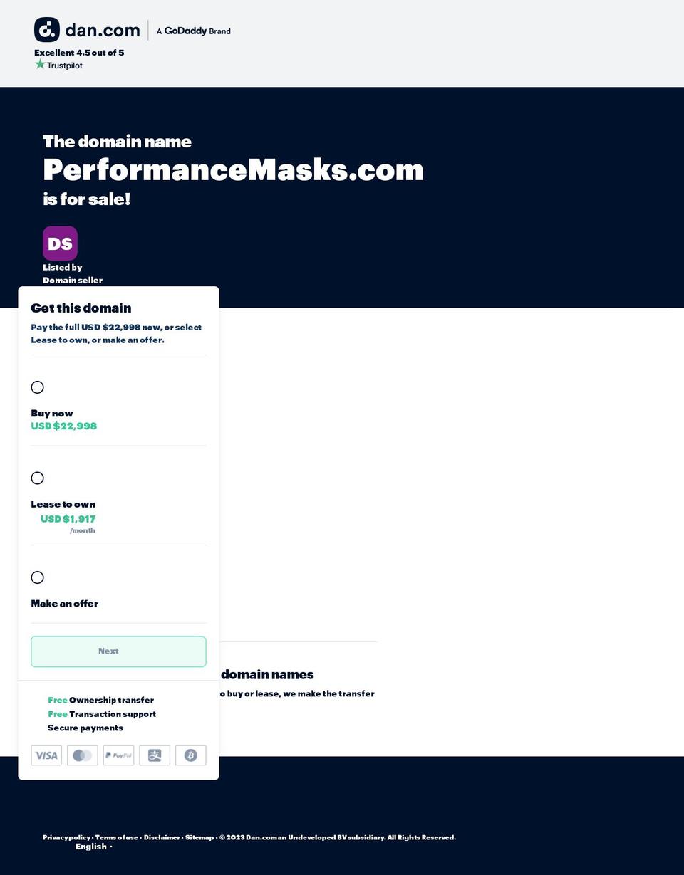 performancemasks.com — Shopify storefront screenshot
