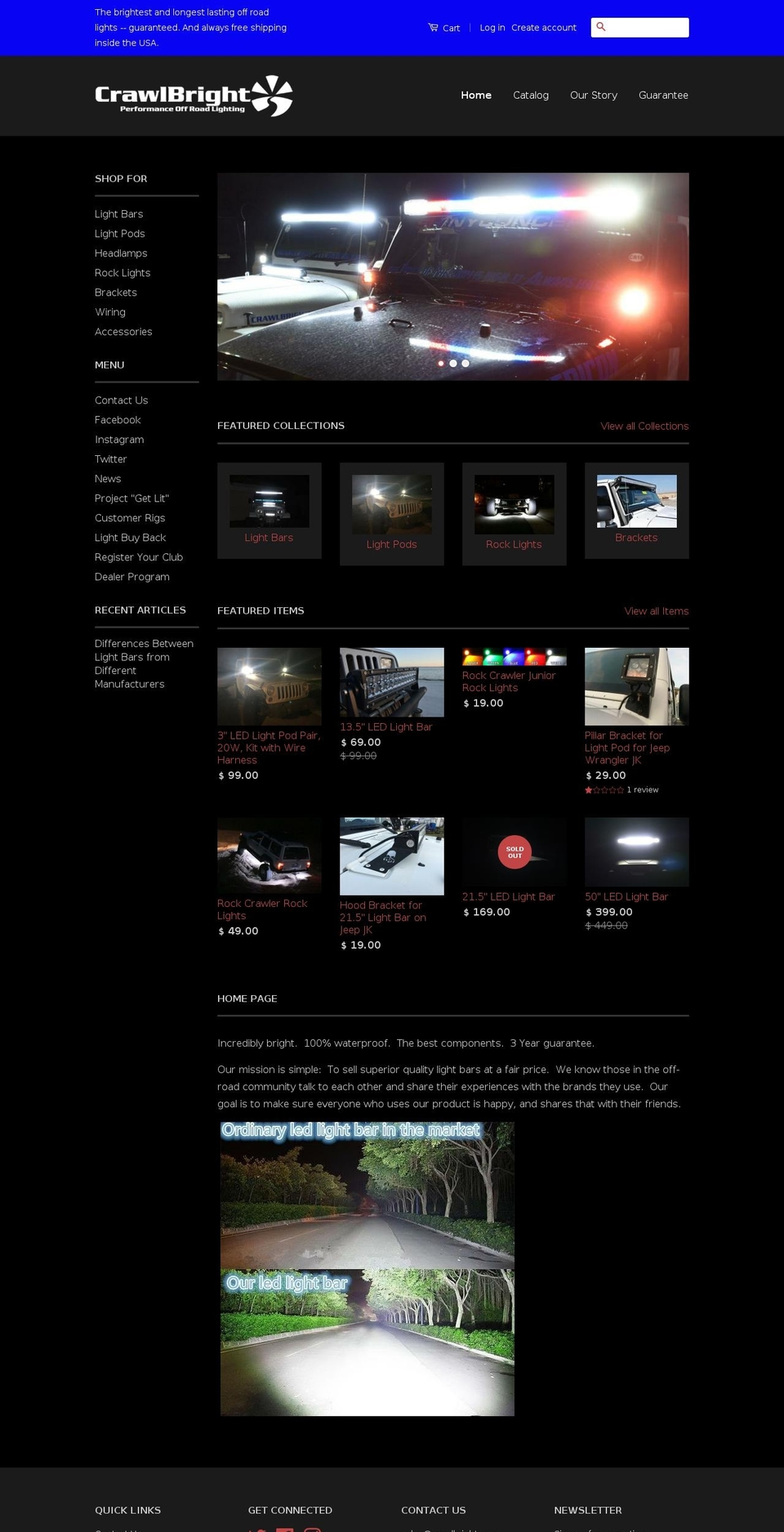 performanceoffroadlighting.com shopify website screenshot