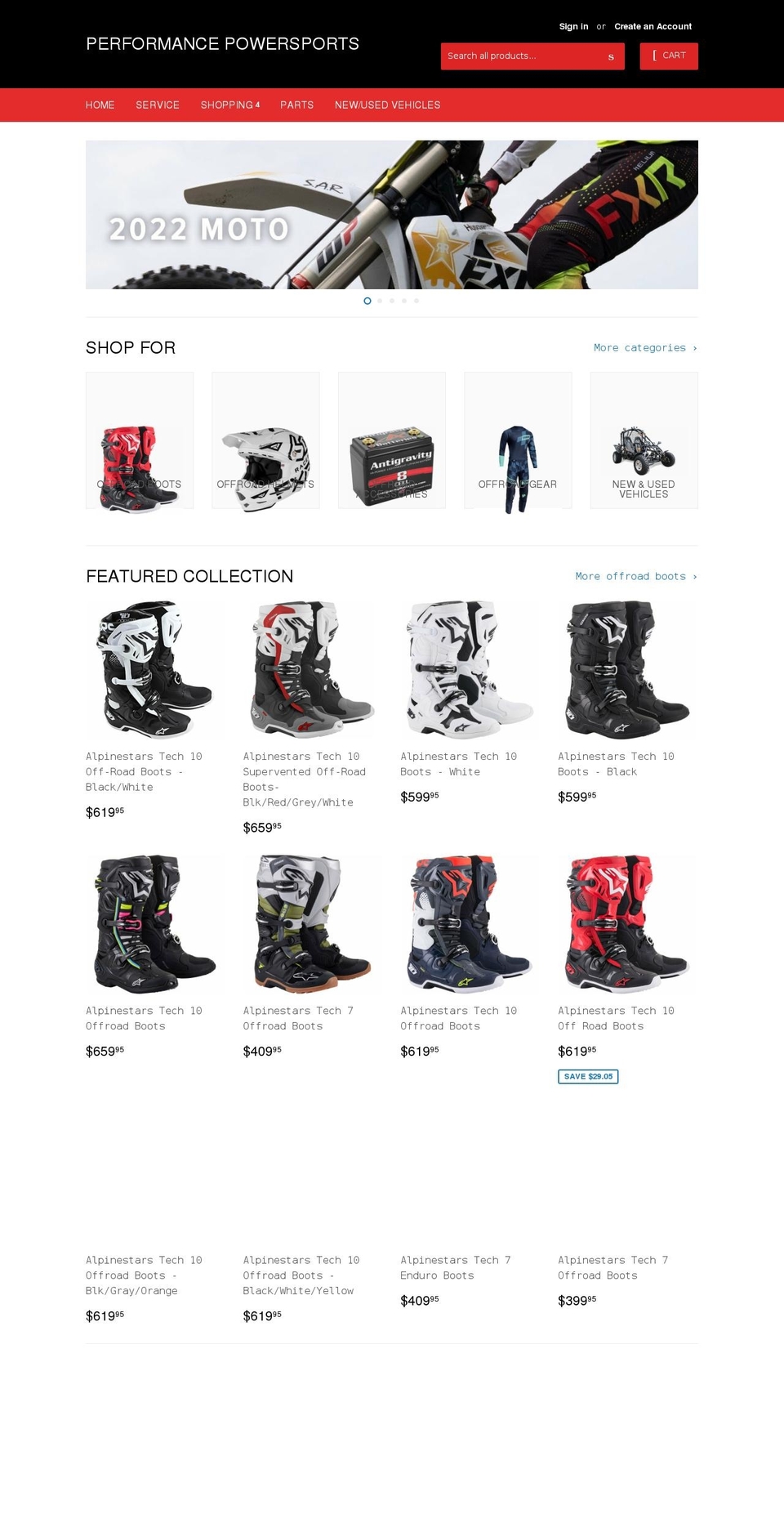 performancepowersportspb.com shopify website screenshot