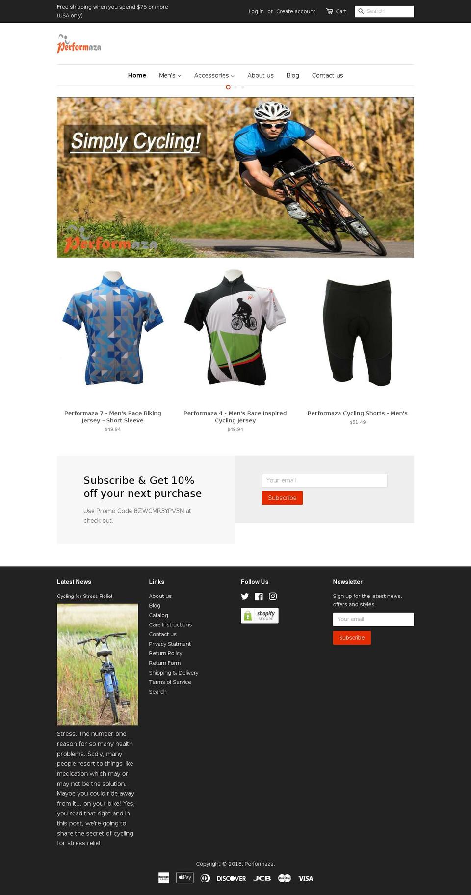 performaza.com — Shopify storefront screenshot