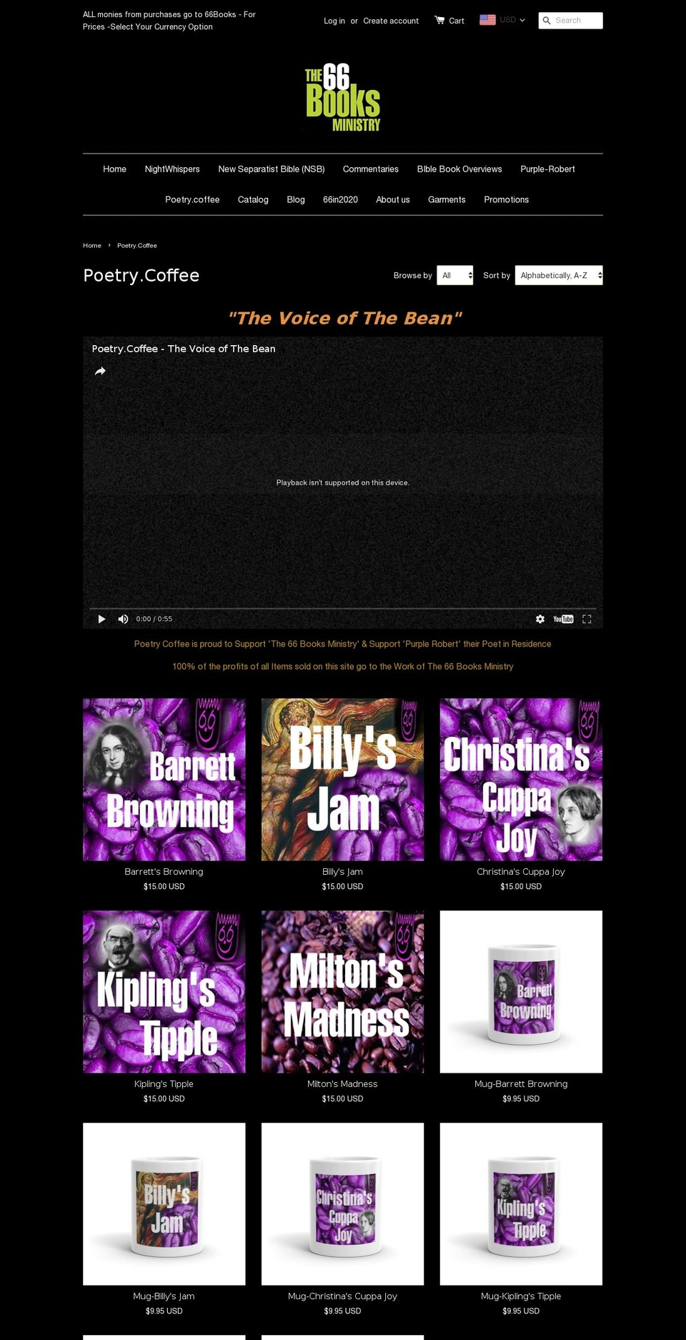 performingpoets.com shopify website screenshot