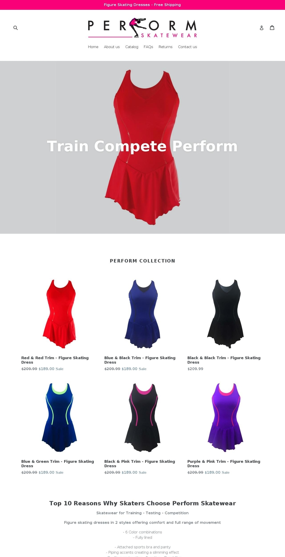 performskatewear.com shopify website screenshot
