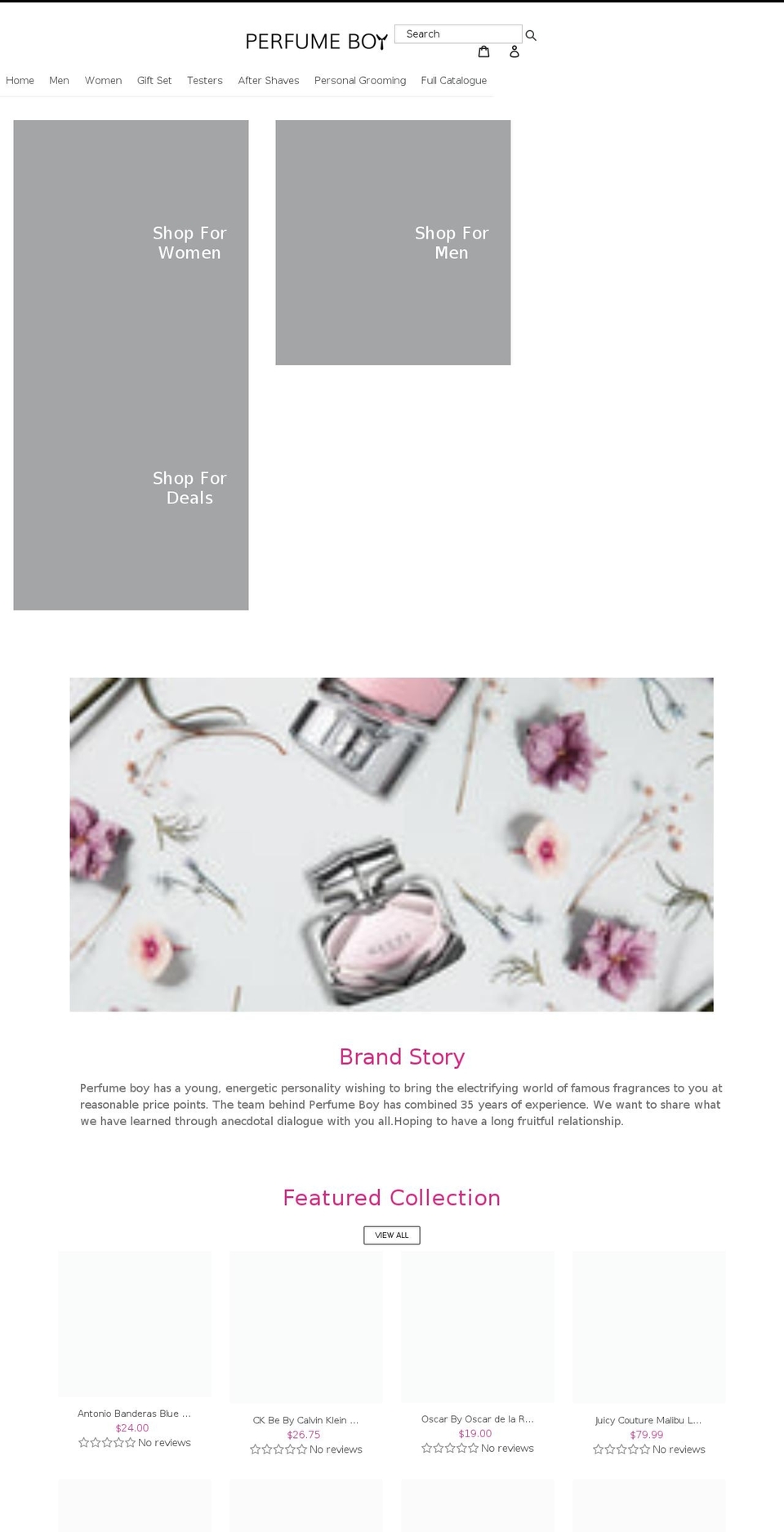 MS custom theme Shopify theme site example perfumeboy.com