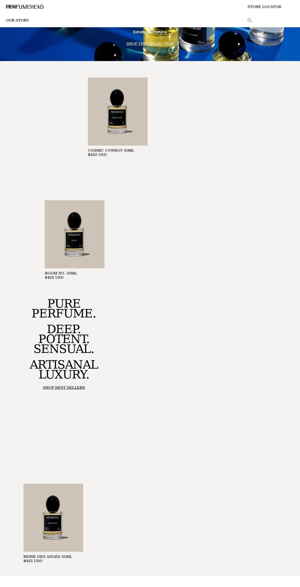 perfumehead.com shopify website screenshot
