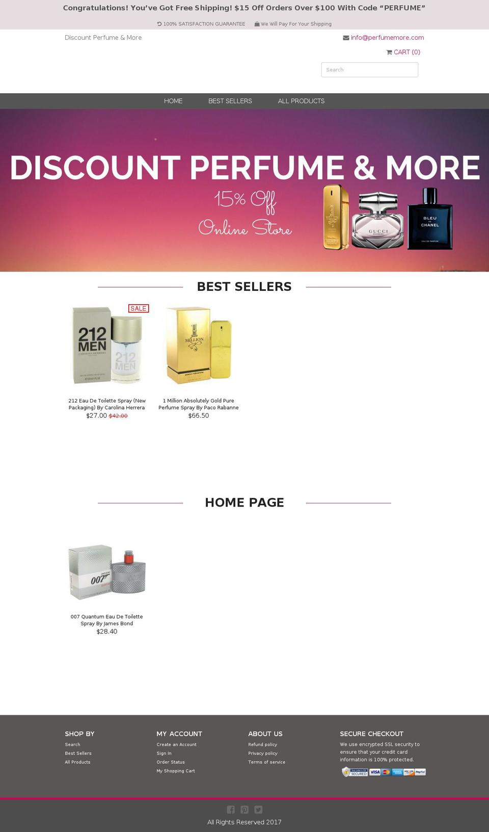 perfumemore.com — Shopify storefront screenshot