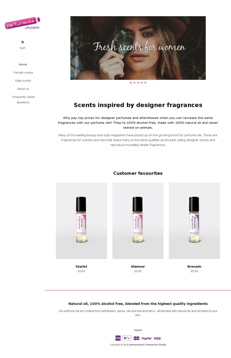 perfumeoilsuk.com — Shopify storefront screenshot