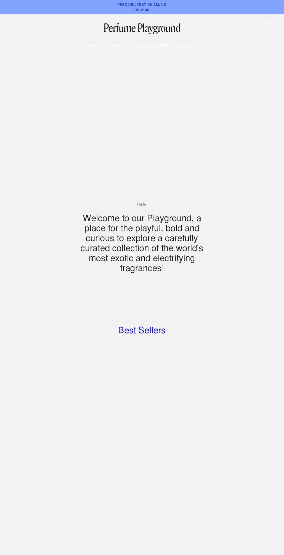 perfumeplayground.com shopify website screenshot
