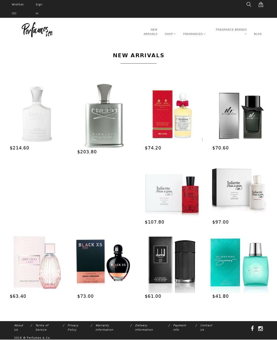 perfumesandco.com — Shopify storefront screenshot