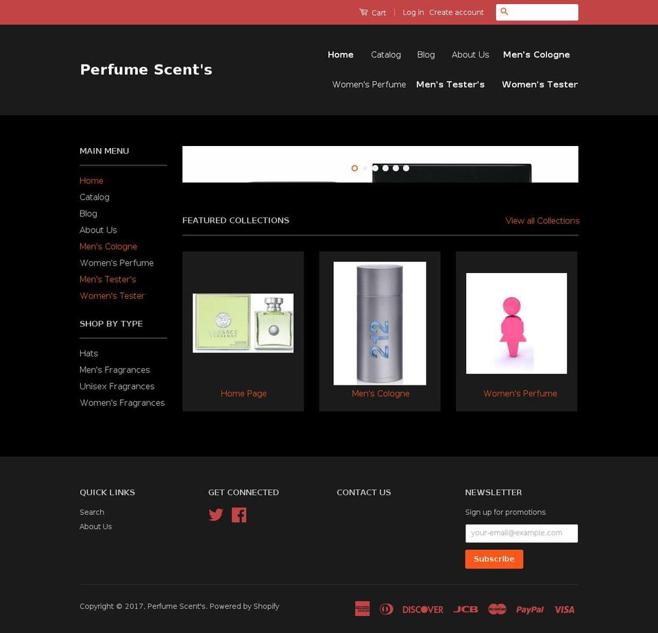 perfumescents.com shopify website screenshot