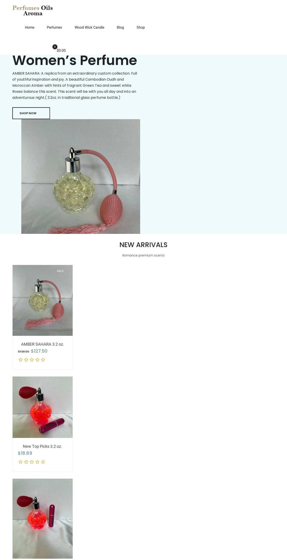 perfumesoils.com shopify website screenshot