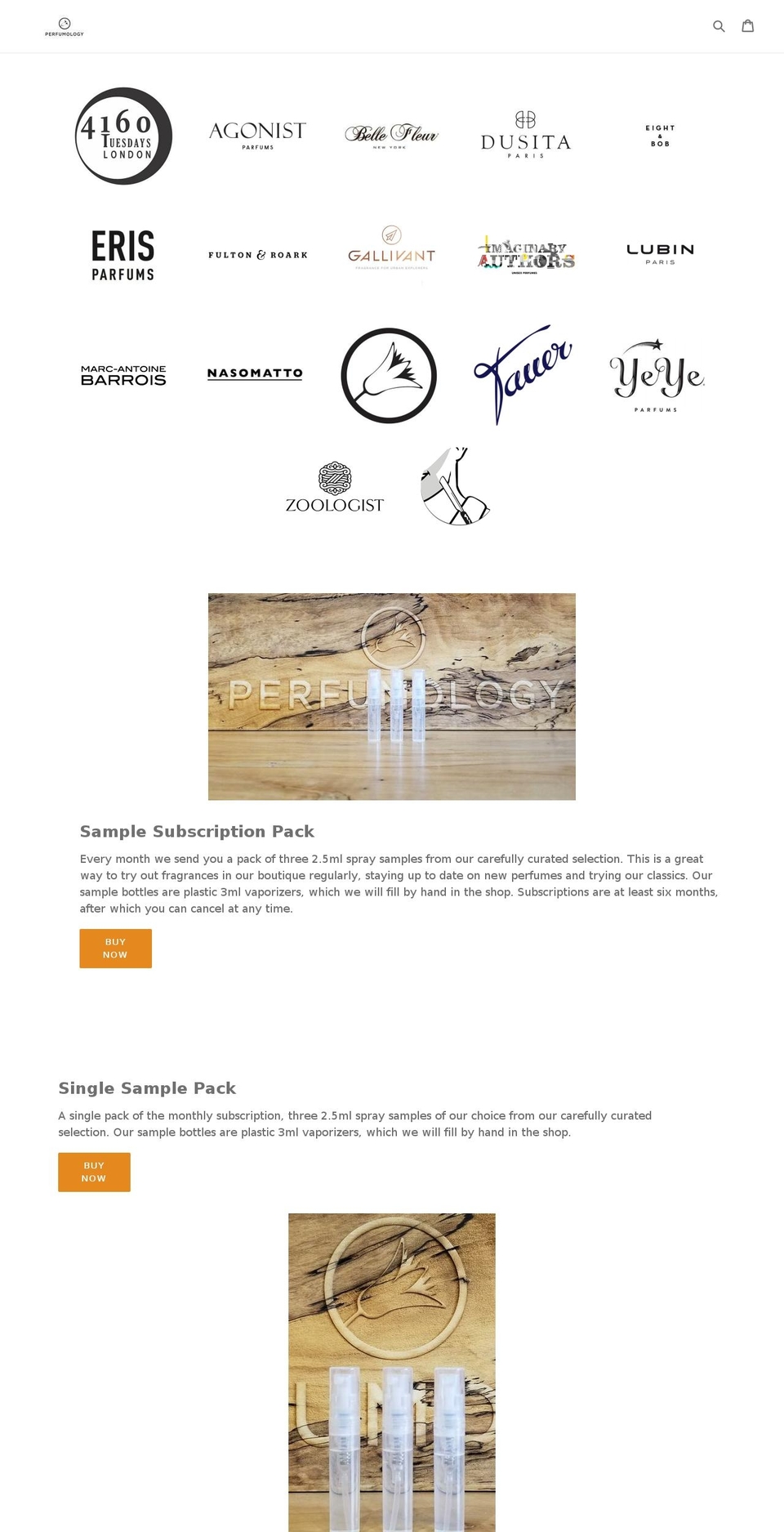 perfumology.com shopify website screenshot