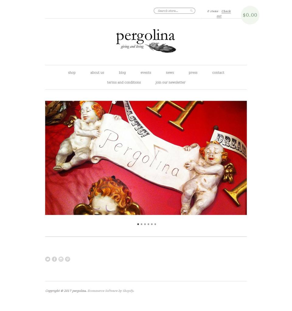 boutique Shopify theme site example pergolina.com