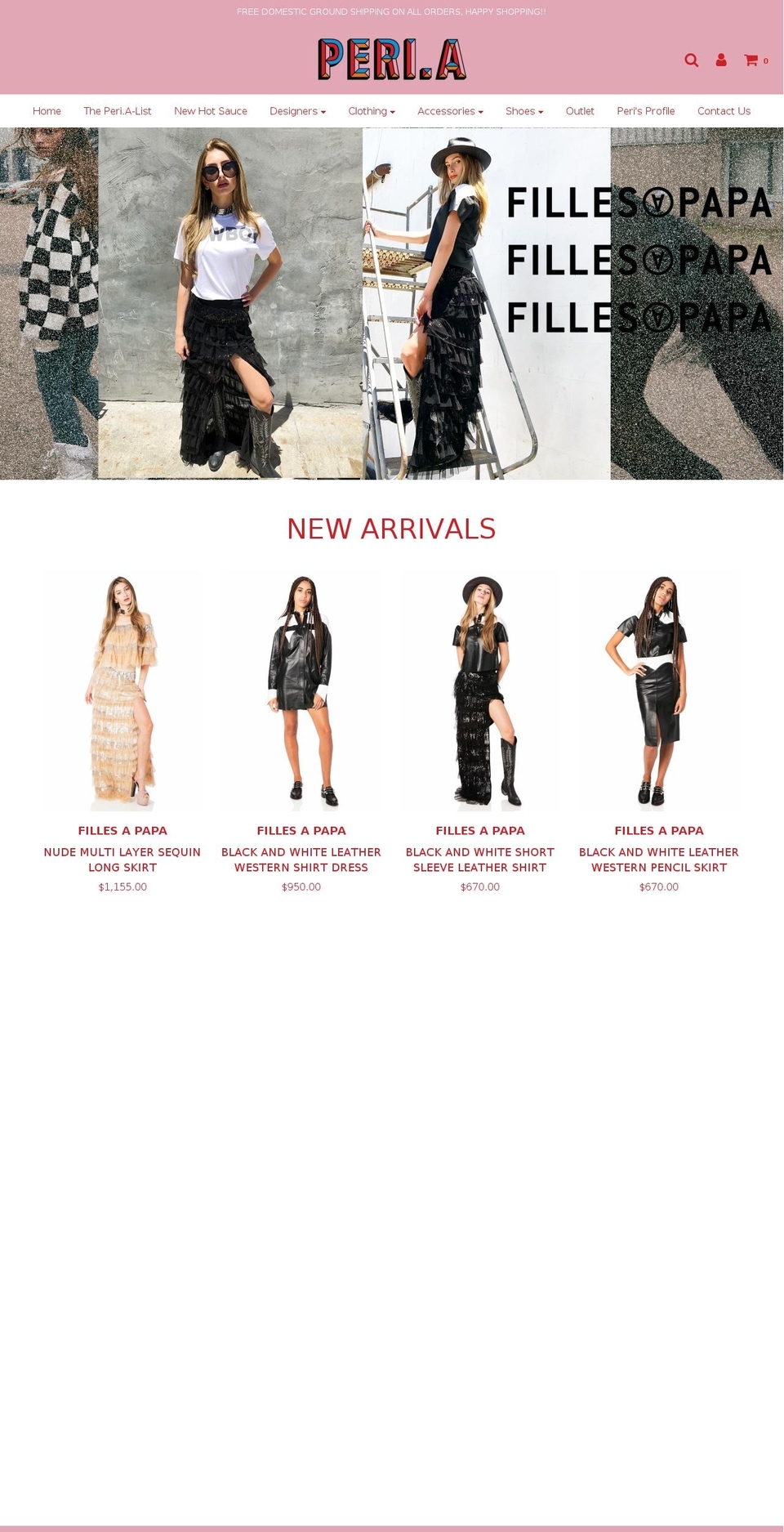 peri-a.com shopify website screenshot