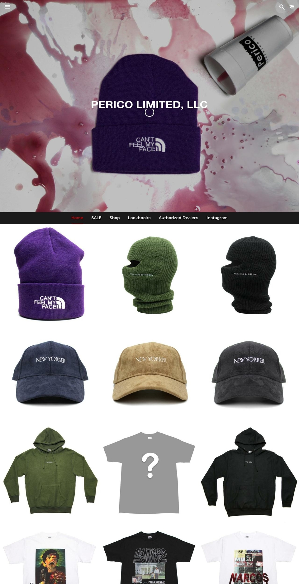 pericolimited.com shopify website screenshot