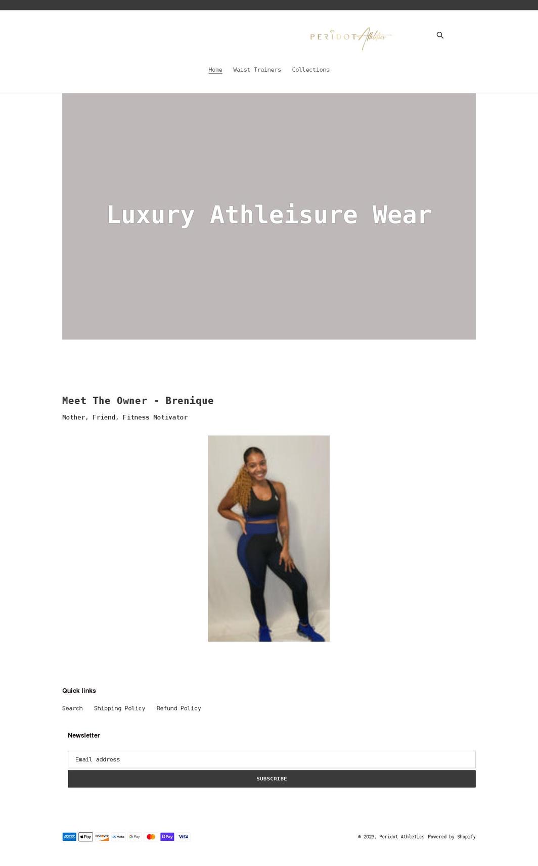 peridotathletics.com shopify website screenshot