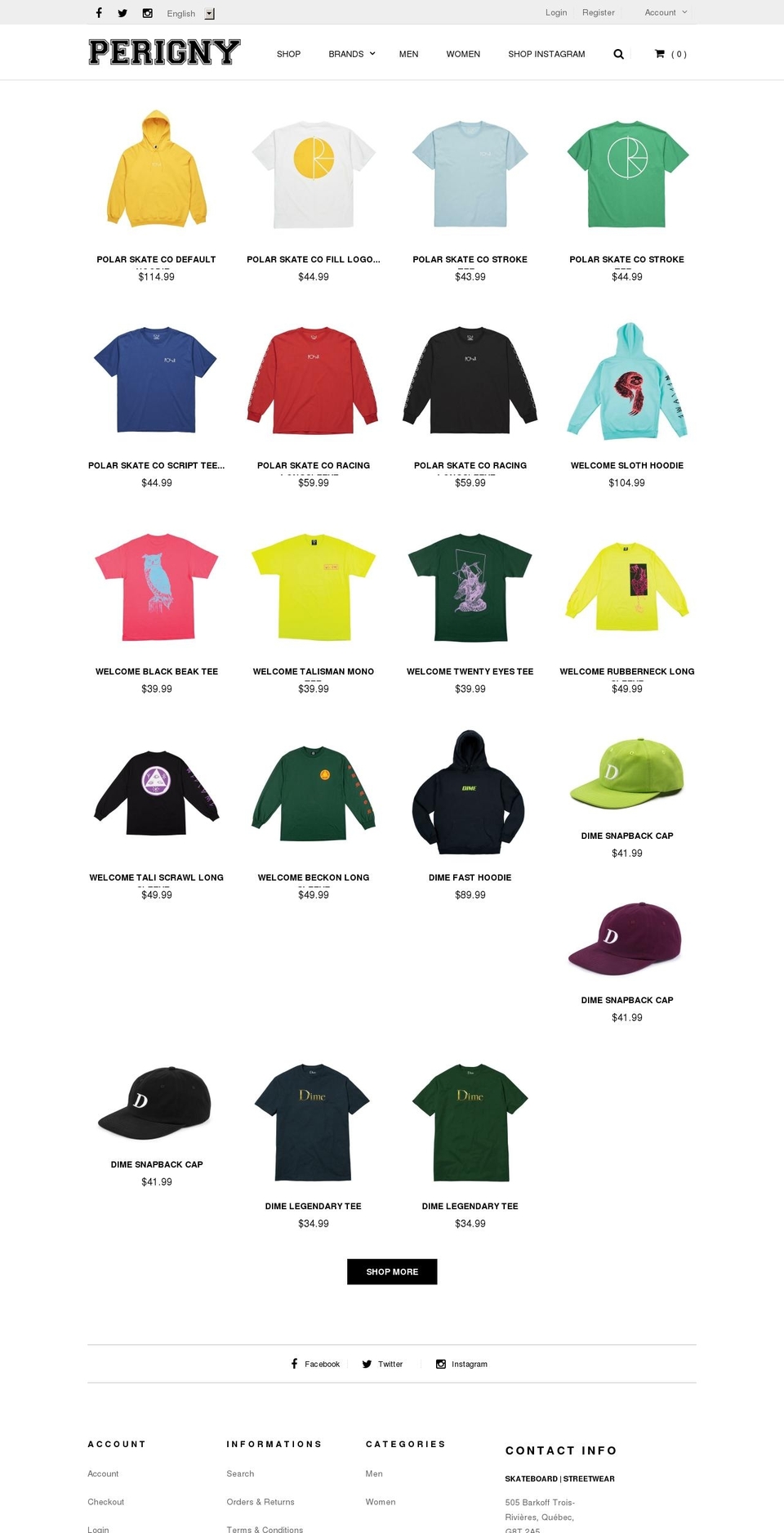 perigny.ca shopify website screenshot