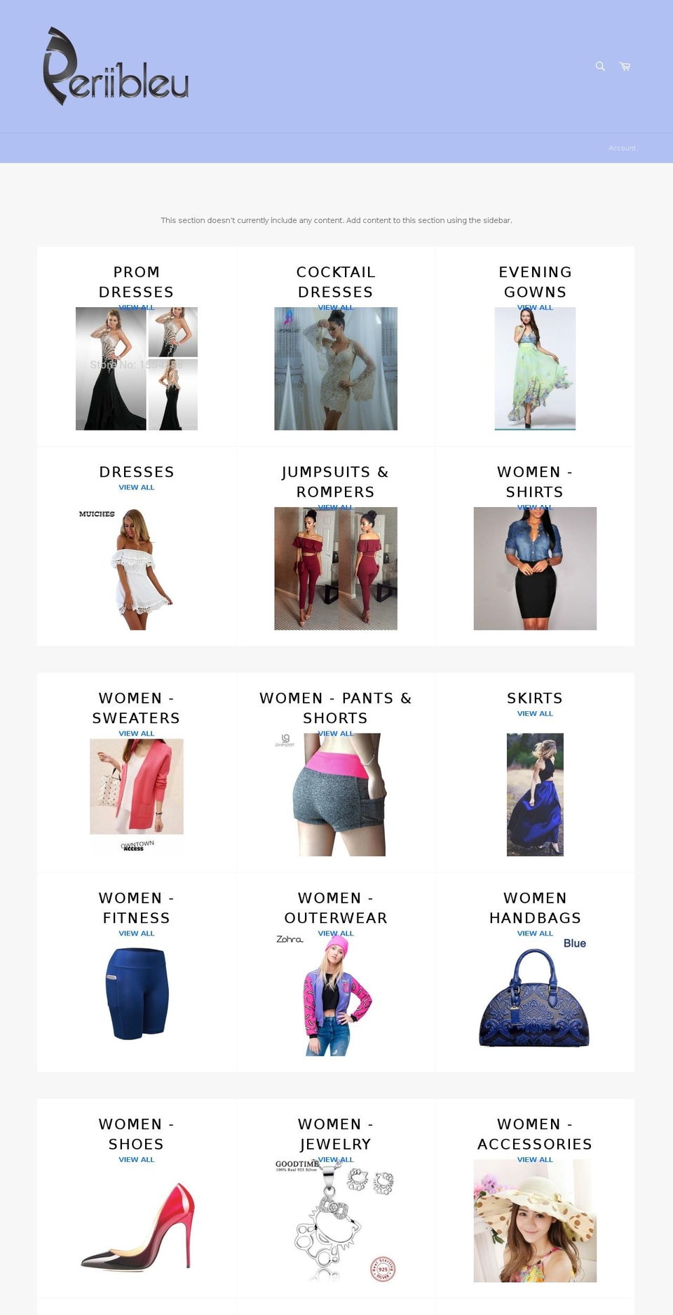 periibleu.com shopify website screenshot