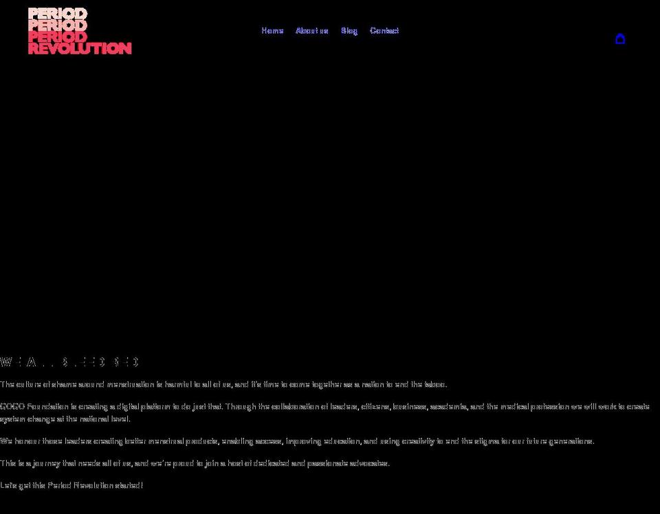 period-revolution.myshopify.com shopify website screenshot