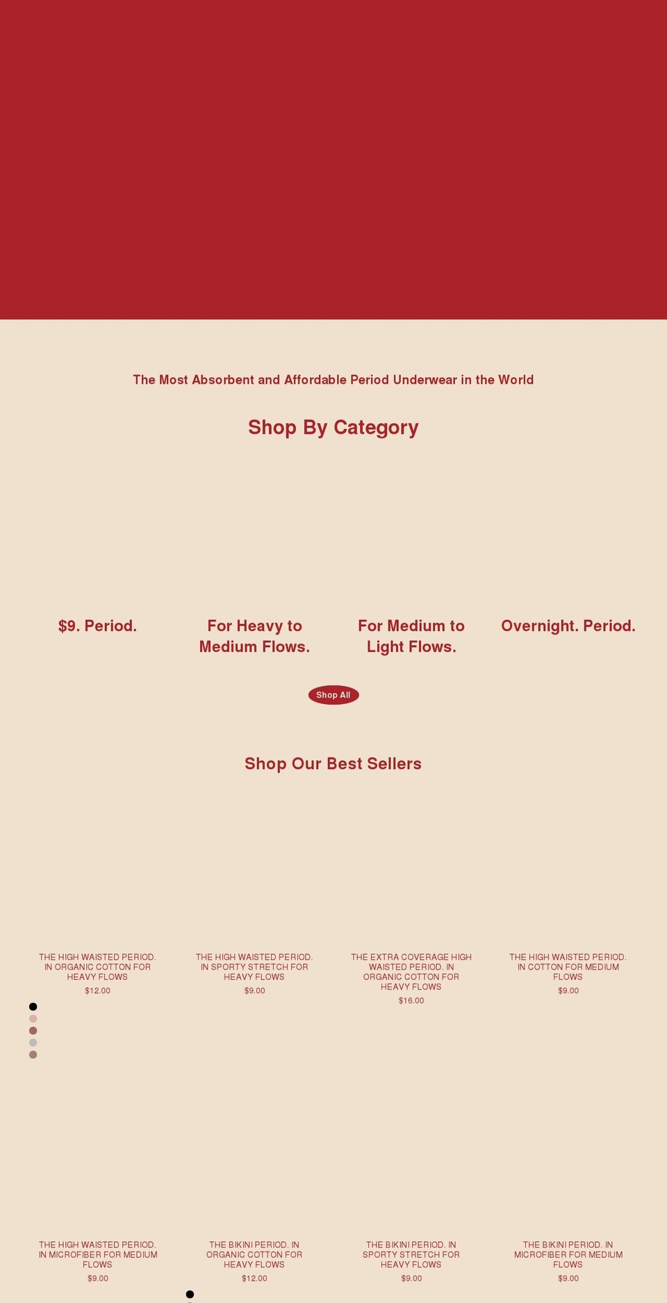 period.co shopify website screenshot
