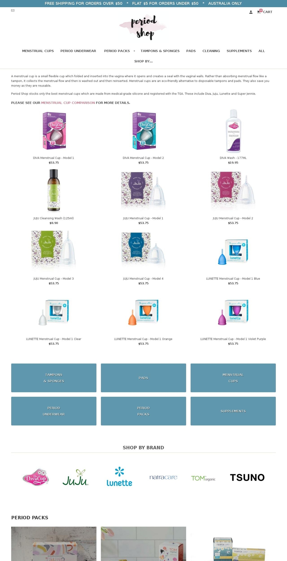 periodshop.com shopify website screenshot