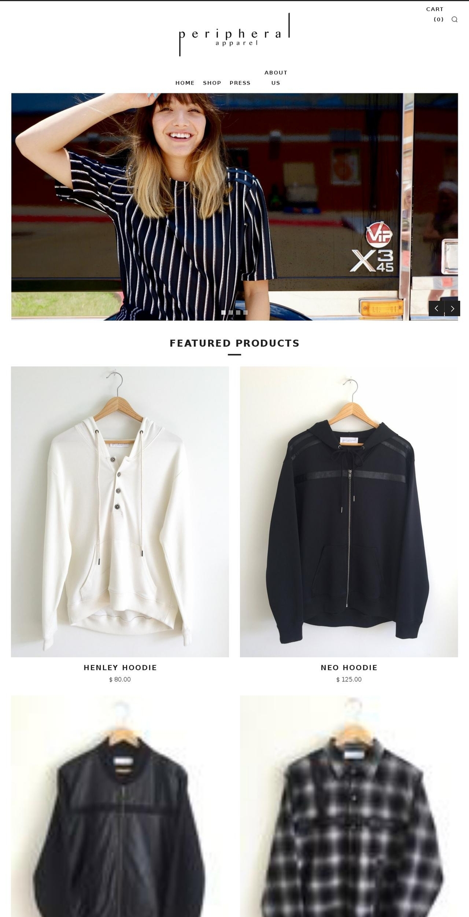 peripheralapparel.com shopify website screenshot