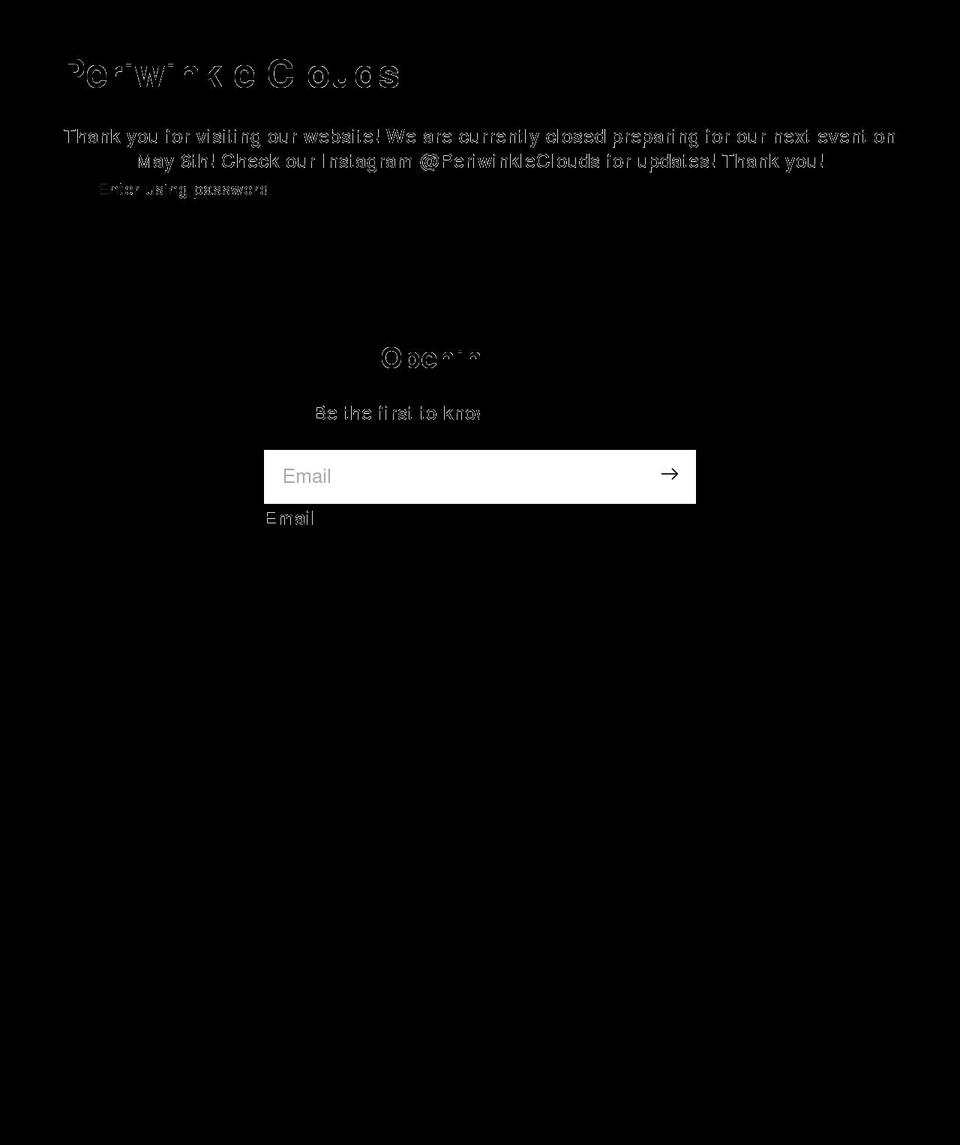 periwinkleclouds.com shopify website screenshot