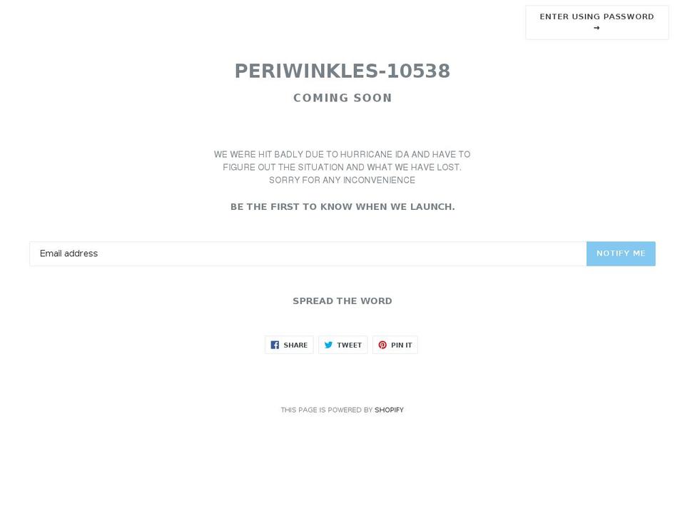 periwinkles10538.com — Shopify storefront screenshot