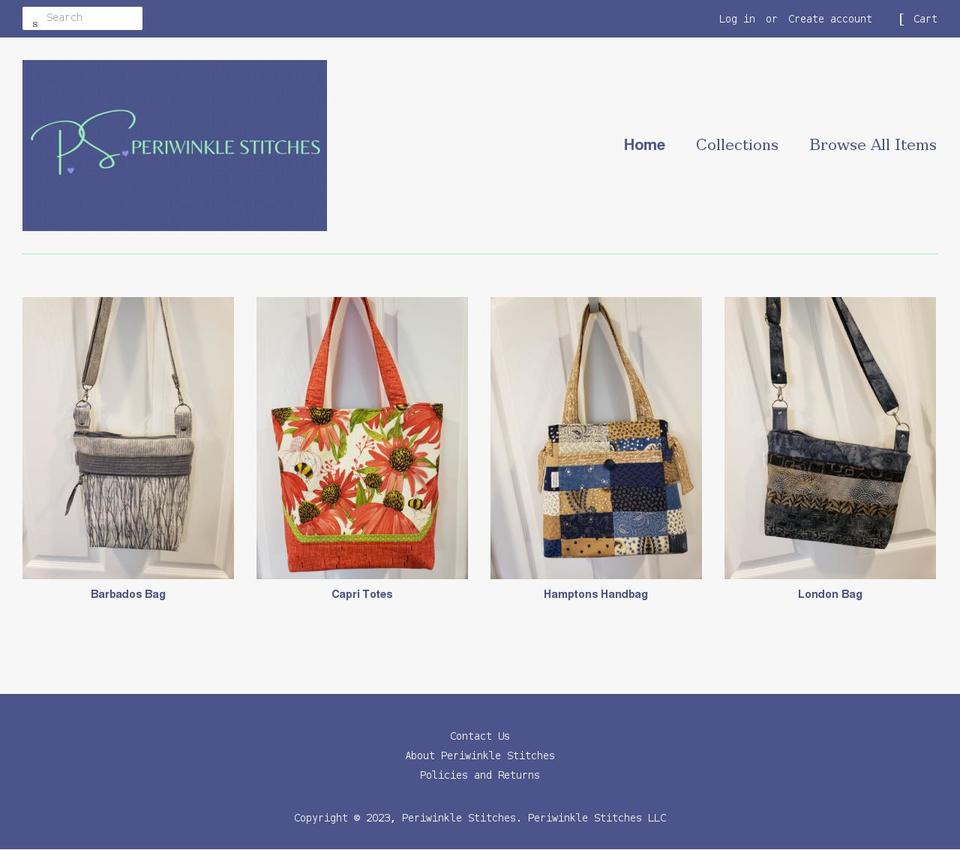 periwinklestitches.com shopify website screenshot