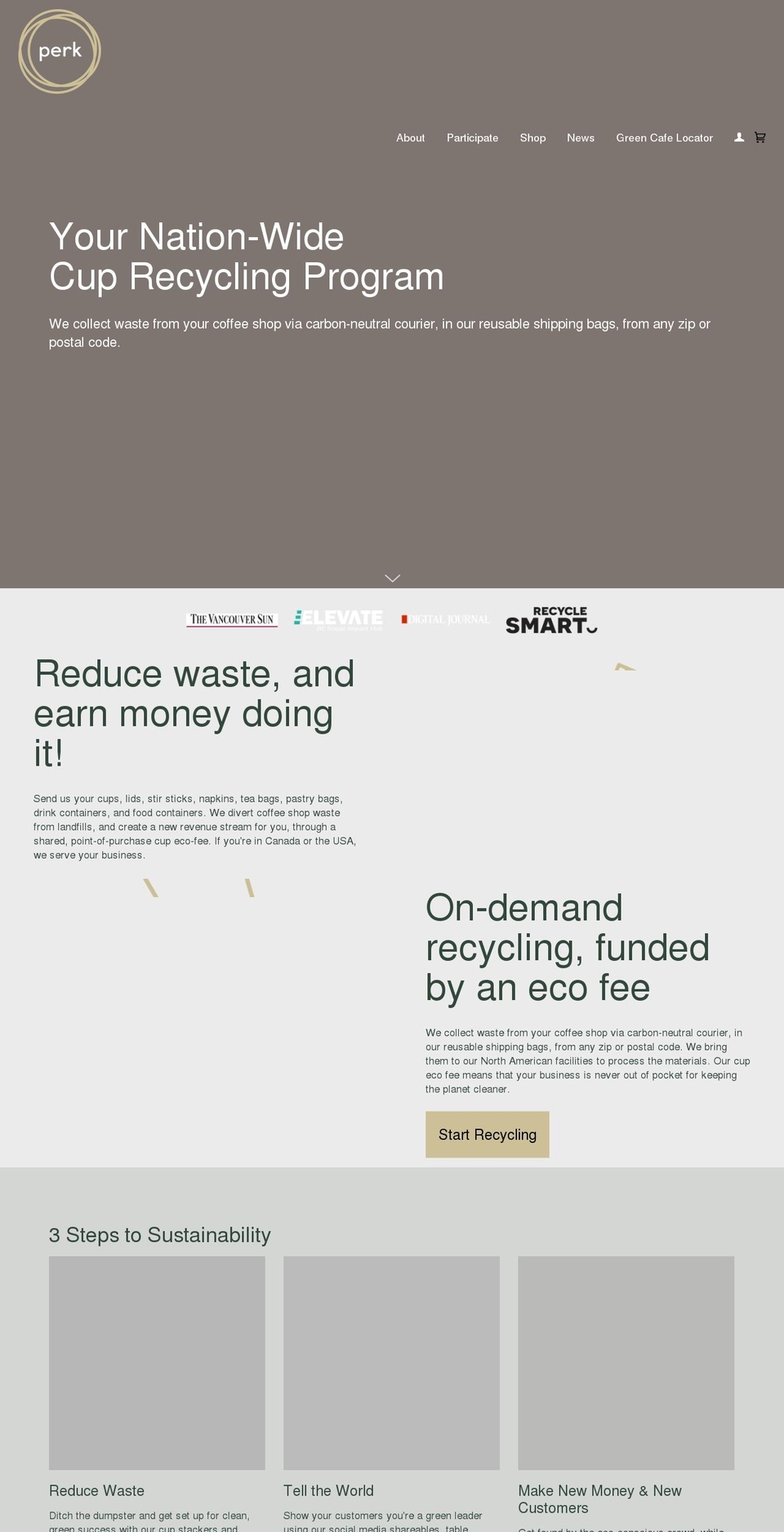 perk.eco shopify website screenshot