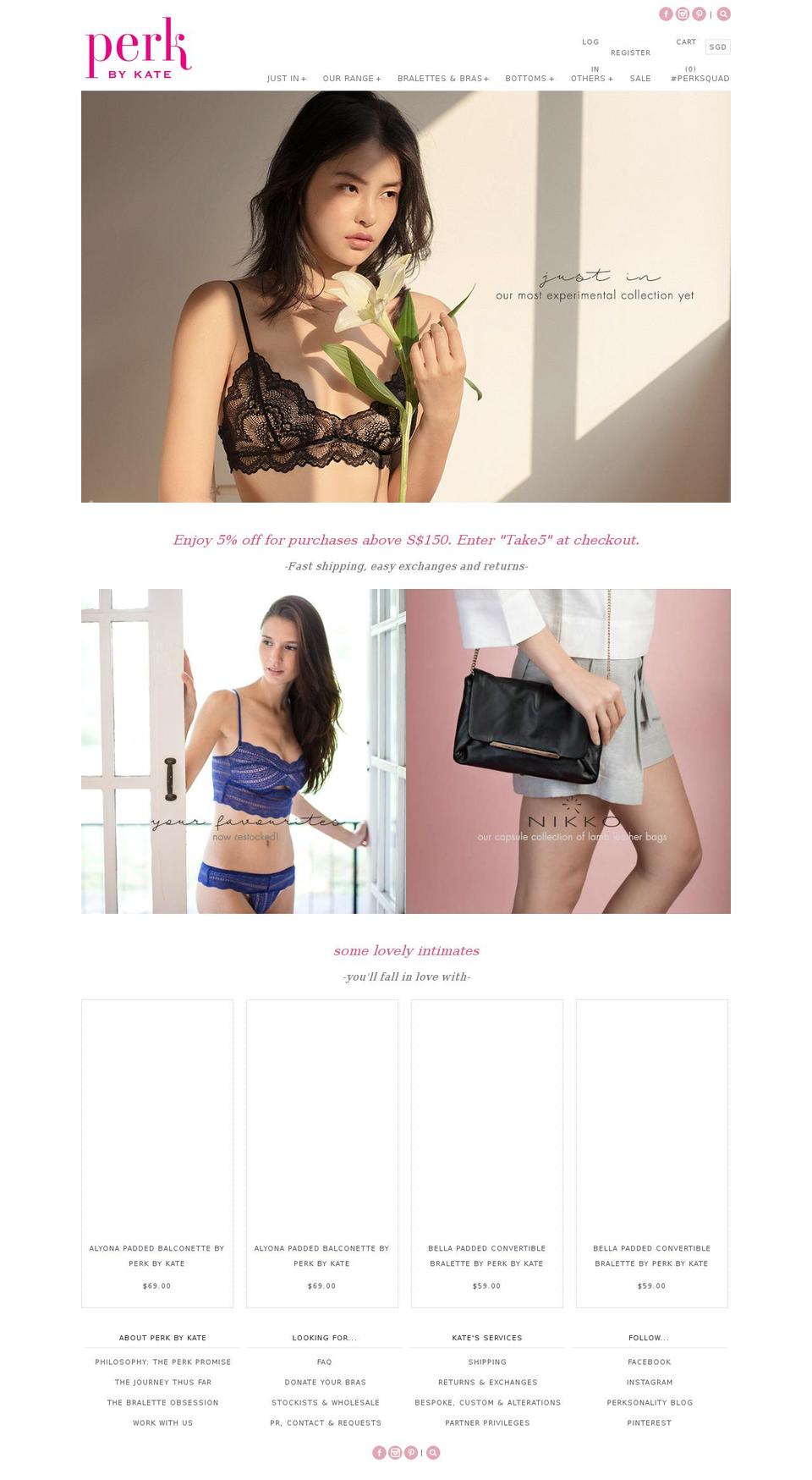 perkbykate.com shopify website screenshot