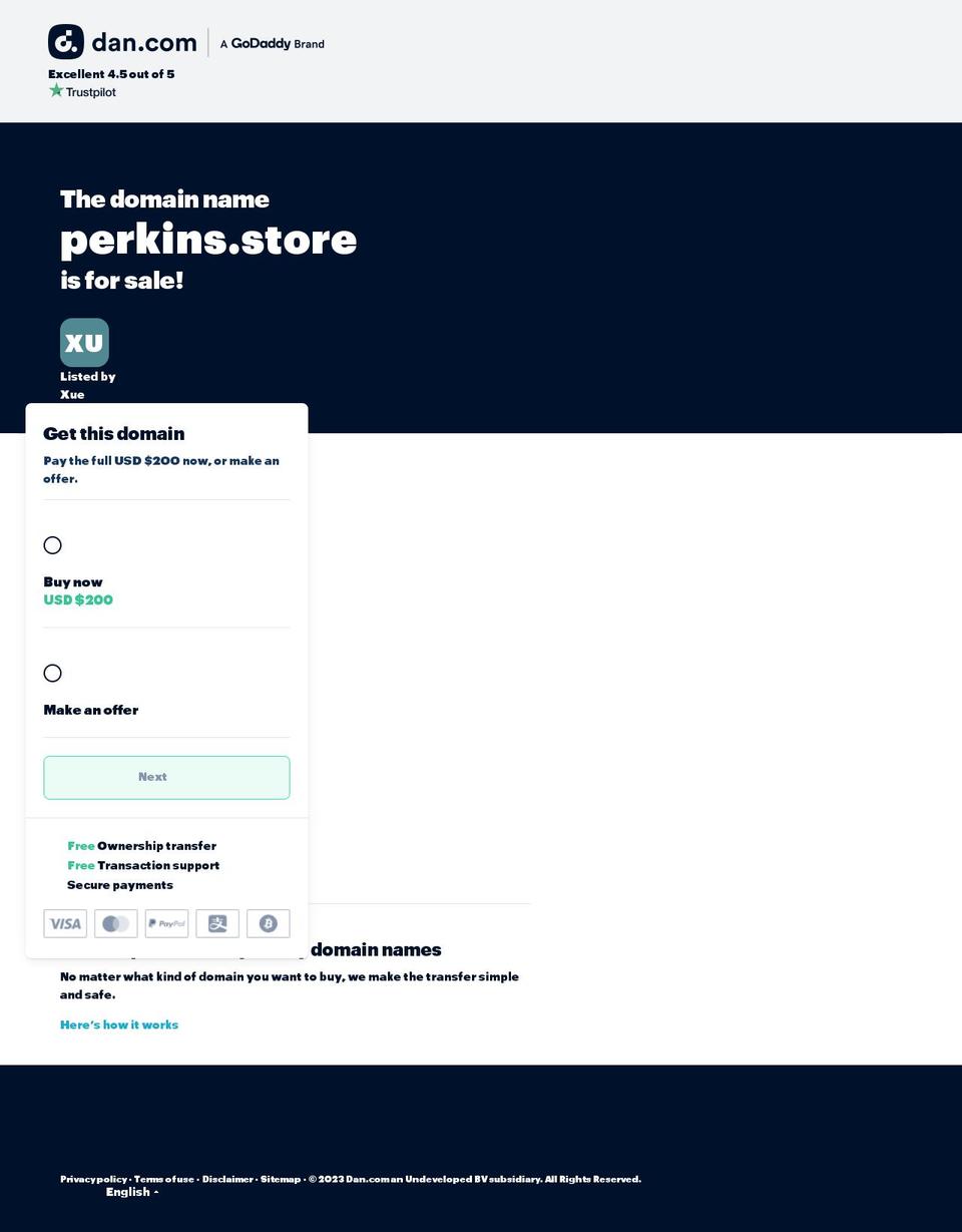 perkins.store shopify website screenshot