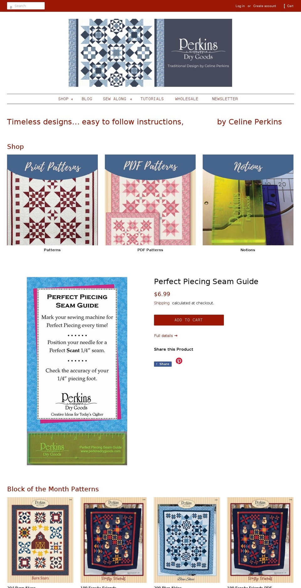 perkinsdrygoods.com shopify website screenshot