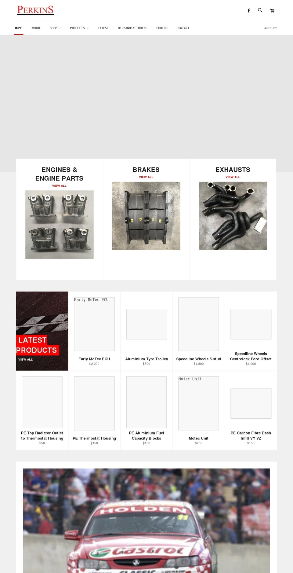perkinsmotorsport.com shopify website screenshot