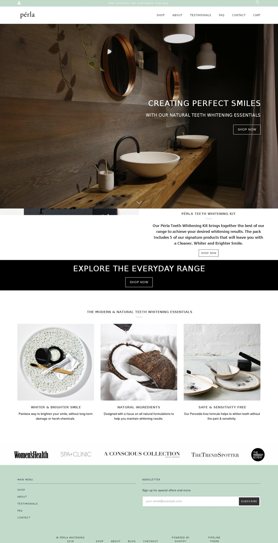 perla.com.au shopify website screenshot