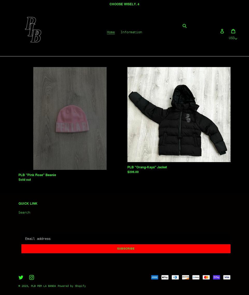 perlabanda.com shopify website screenshot
