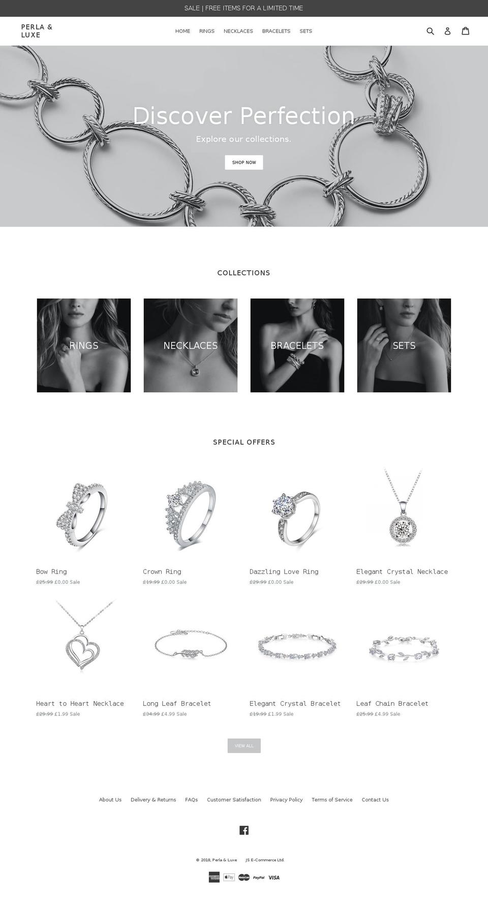 perlaluxe.com shopify website screenshot