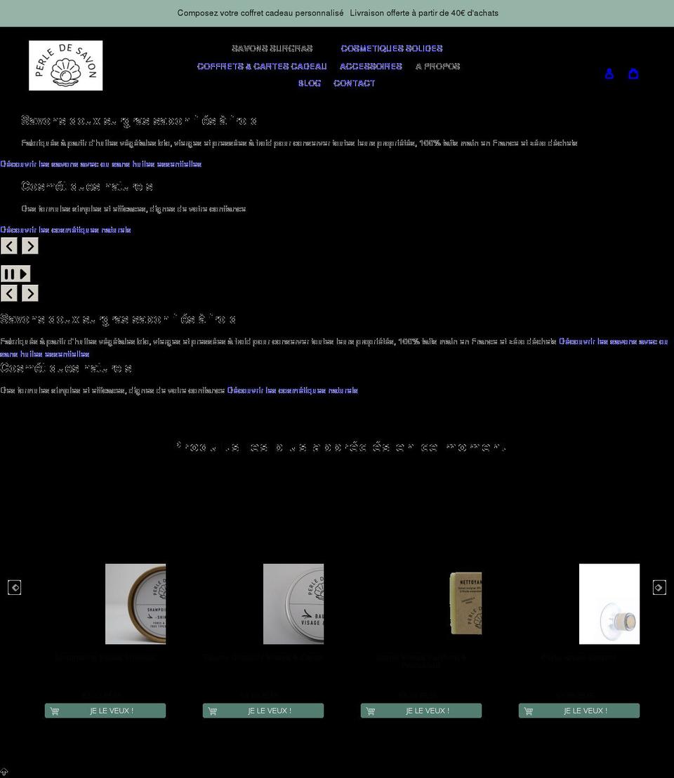 perledesavon.com shopify website screenshot