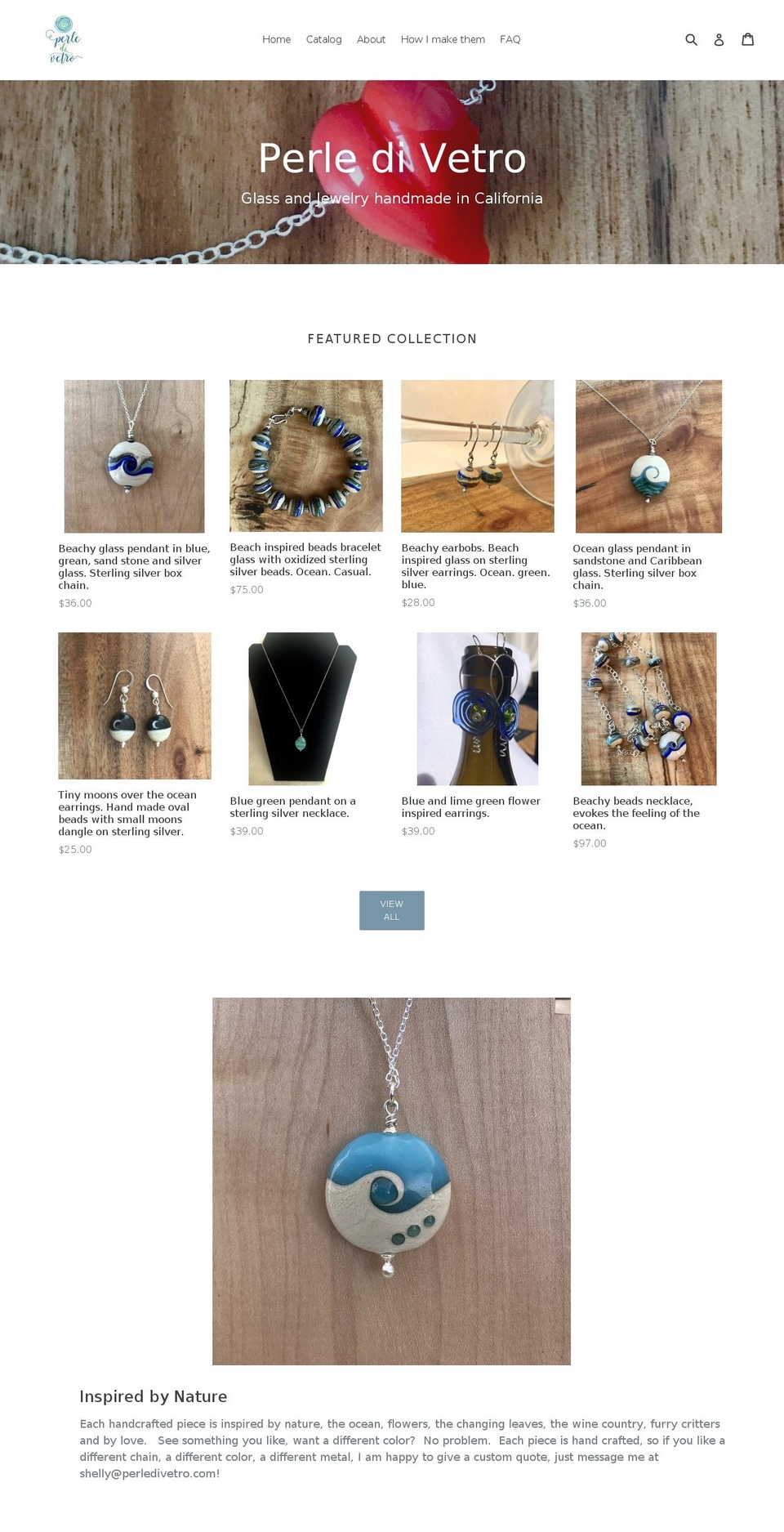 perledivetro.com shopify website screenshot