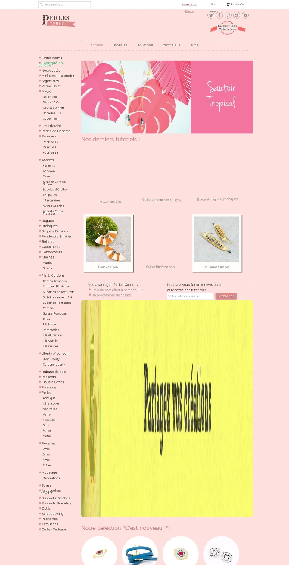 perles-corner.com shopify website screenshot