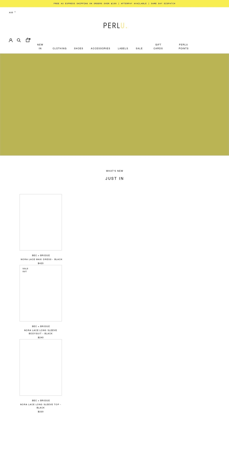 perlu.com.au shopify website screenshot